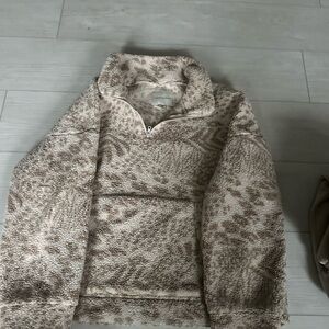 American Eagle Outfitters Cream Teddy Jacket Cozy Fleece